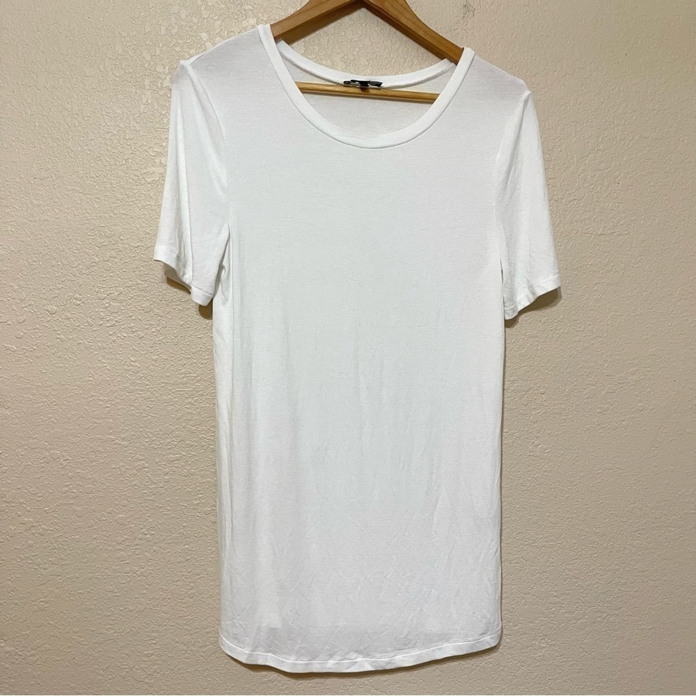 Universal Standard Short Sleeve Scoop Neck White Tunic Top Size S Women